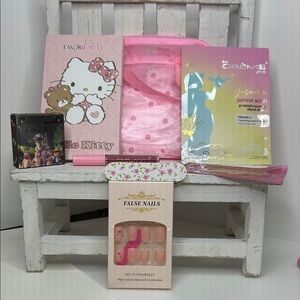 Hello Kitty, Colourpop & Crème Makeup Bundle with Cosmetic Bag